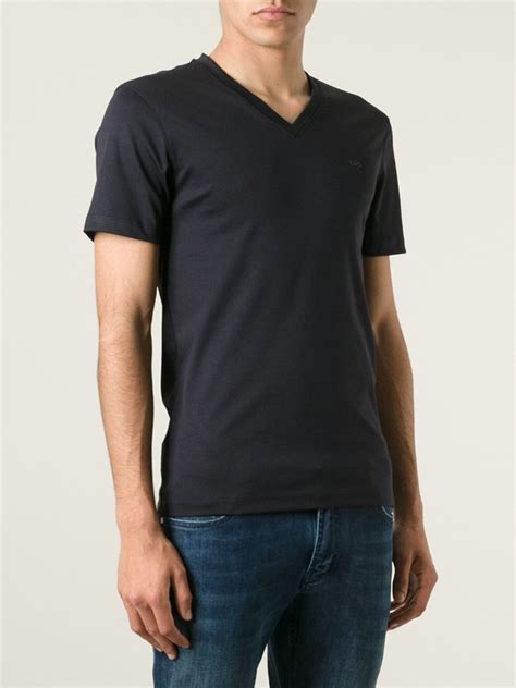 michael kors black v neck t shirt|Michael Kors tuxedo shirt.